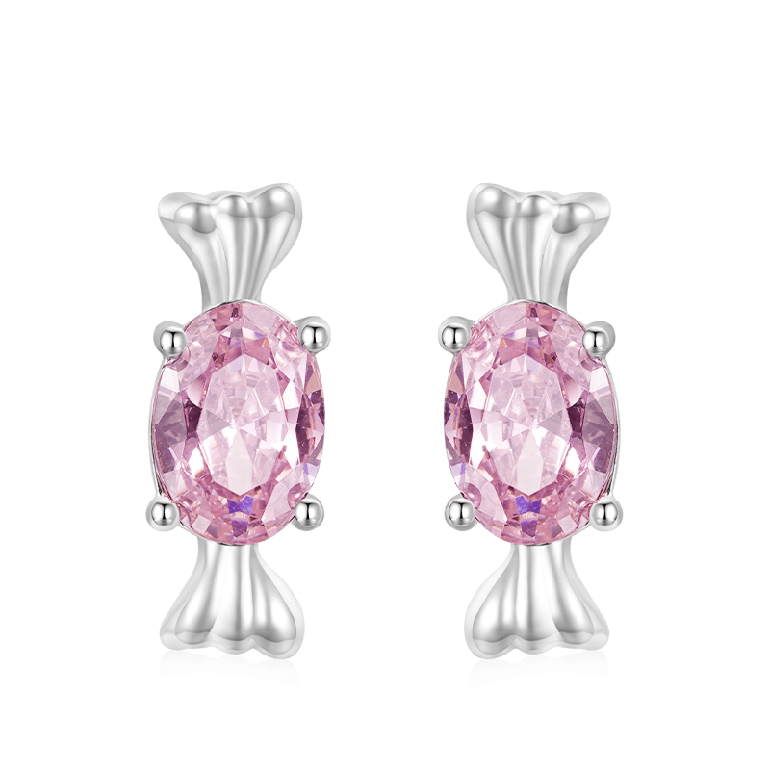 Gnoce Pink Candy Stud Earrings