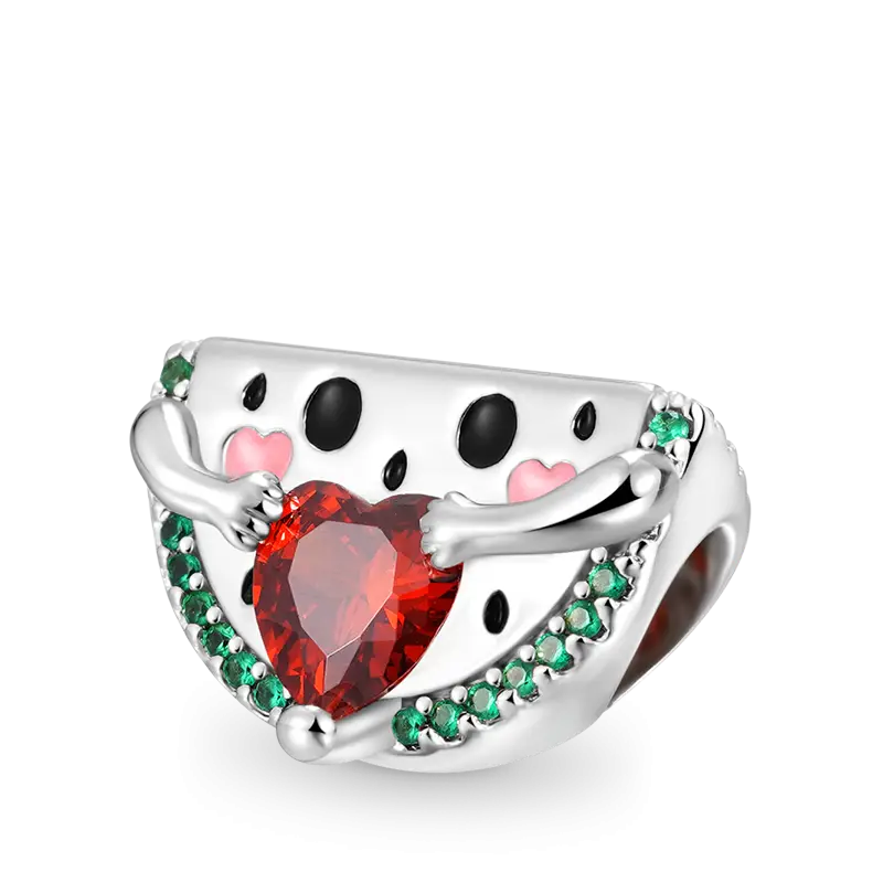 Gnoce Watermelon Embraces Heart Gem Charm