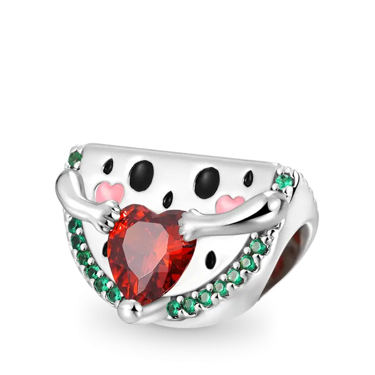 Gnoce Watermelon Embraces Heart Gem Charm