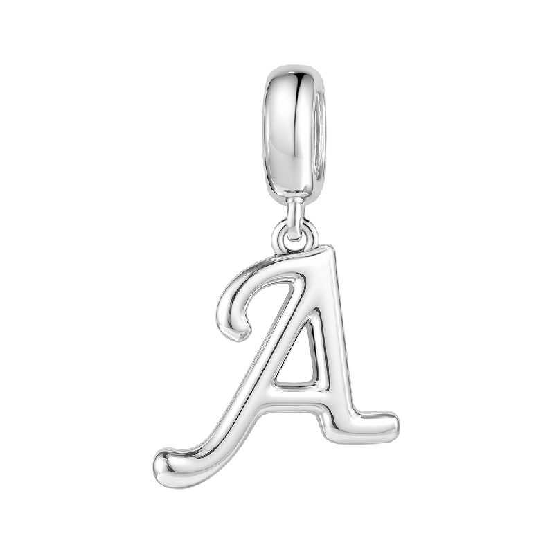 Letter A 925 Sterling Silver Dangling Charm Great for Bracelets or Necklaces