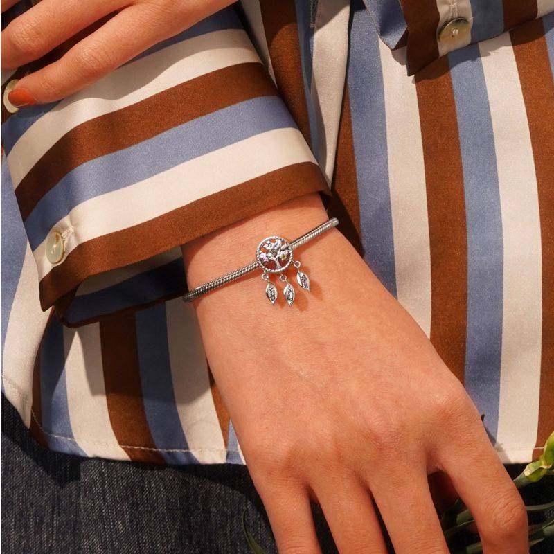 Gnoce Engravable Dream&nbsp;Catcher Tree of Life Birthstone Charm
