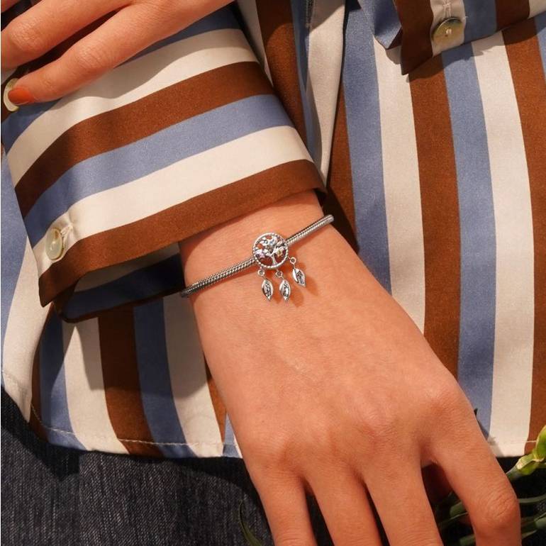 Gnoce Engravable Dream&nbsp;Catcher Tree of Life Birthstone Charm