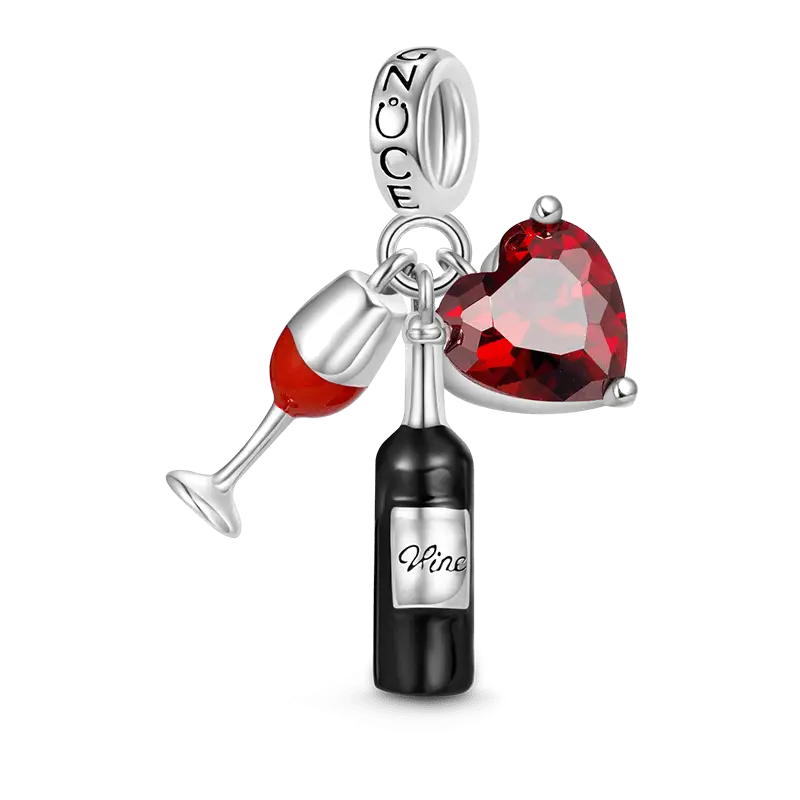 Gnoce Wine Cup Love Triple Pendant Dangle Charm