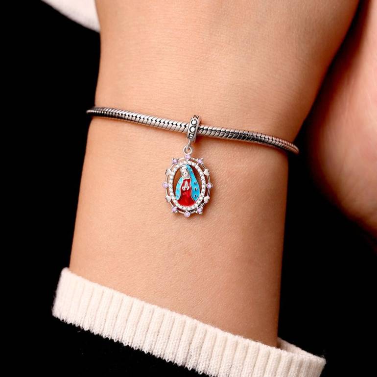 Gnoce Religious Virgin Mary Birthstone Pendant Dangle Charm