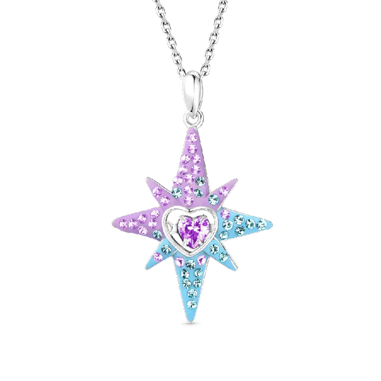 Gnoce Dancing Heart Eight-Pointed Star Necklaces