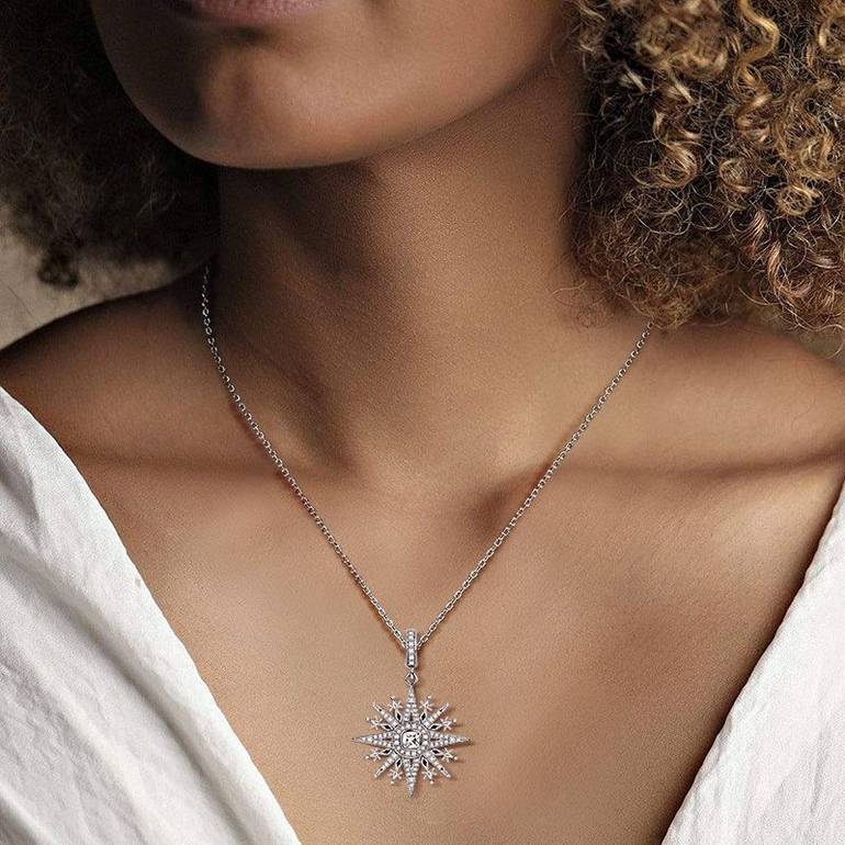 Gnoce Star Necklaces Sterling Silver Bead Chain