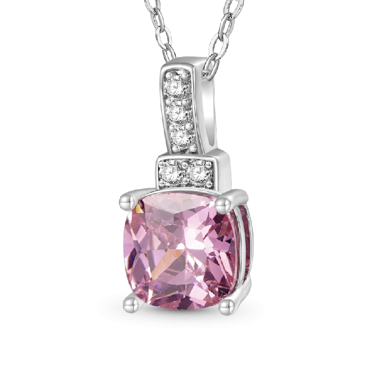 Gnoce Square-shaped Birthstone Dangle Necklaces