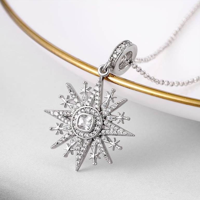 Gnoce Star Necklaces Sterling Silver Bead Chain