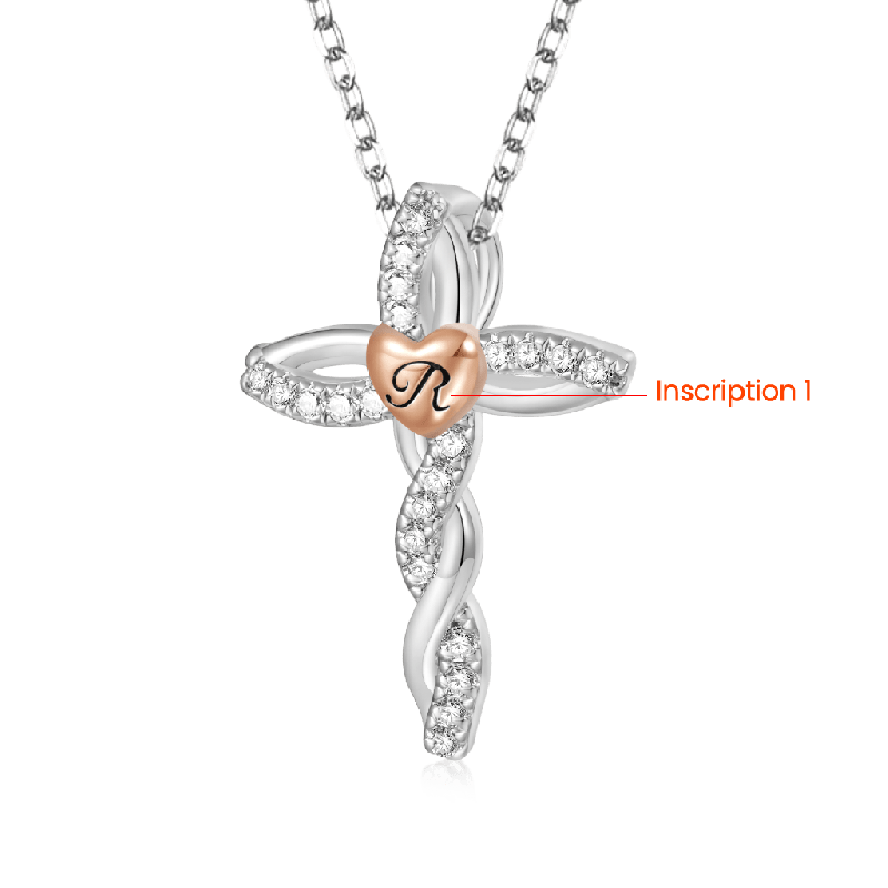 Gnoce Retro Diamonds Cross Necklaces