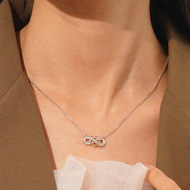 Gnoce Sparkling Infinite Love Engravable Necklaces