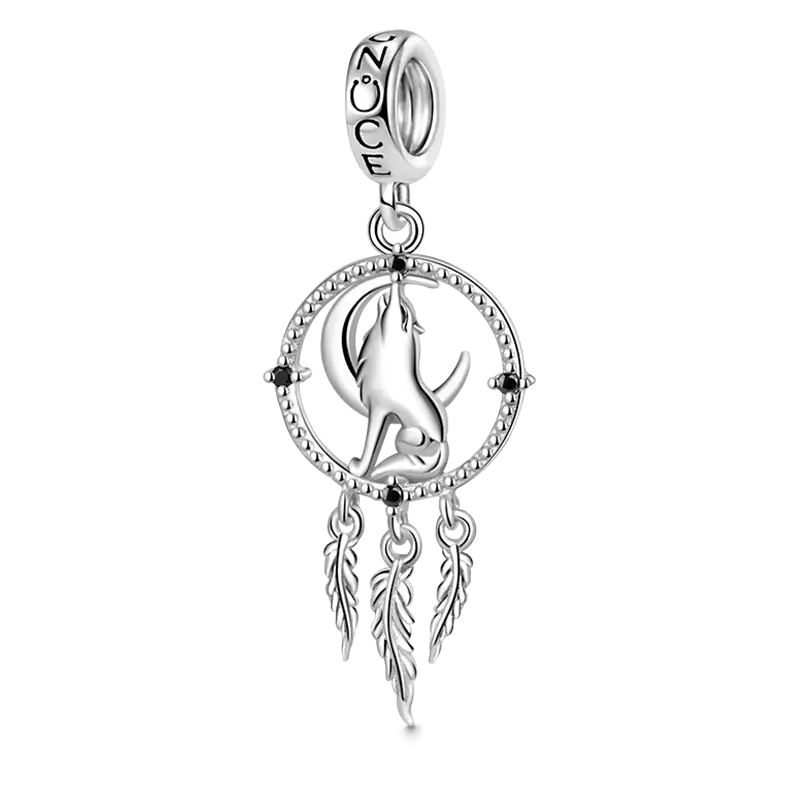 Gnoce Wolf Dream Catcher Pendant Dangle Charm