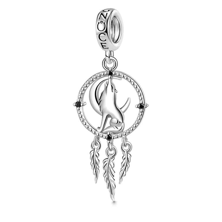 Gnoce Wolf Dream Catcher Pendant Dangle Charm