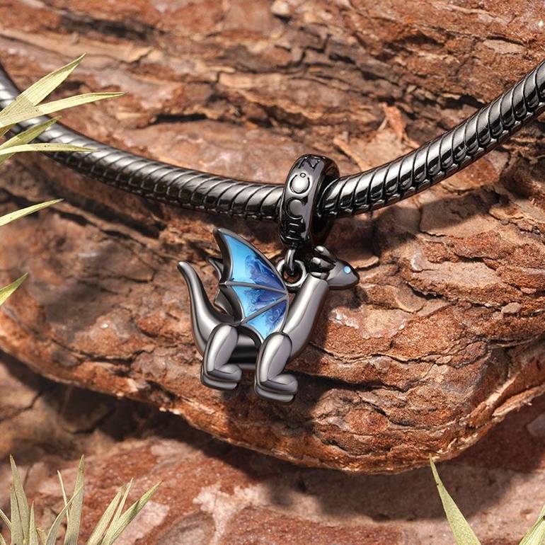 Gnoce Little Black Dragon Pendant Dangle Charm