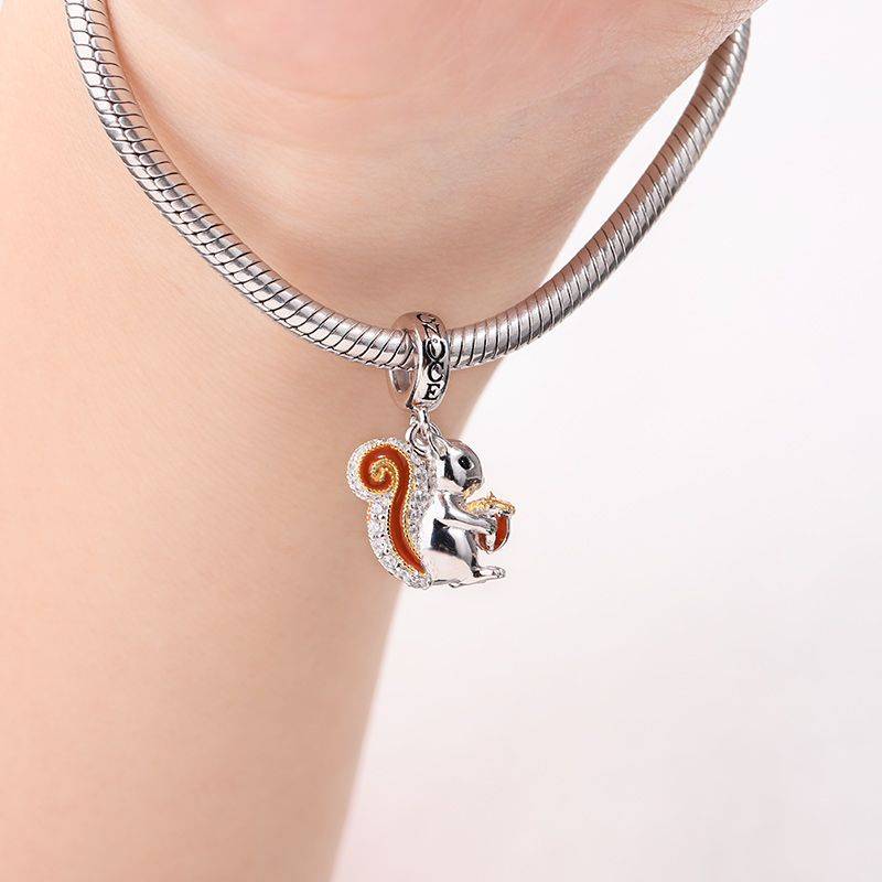 Squirrel Charm Pendant 925 Sterling Silver