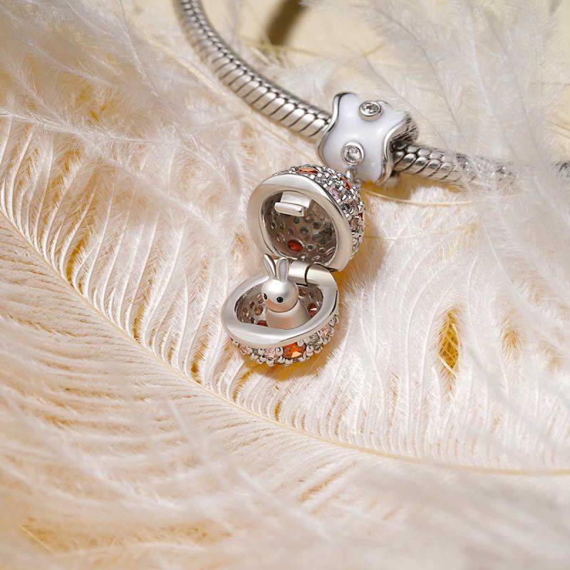 Gnoce Rabbit in Egg Easter Gift Pendant Dangle Charm
