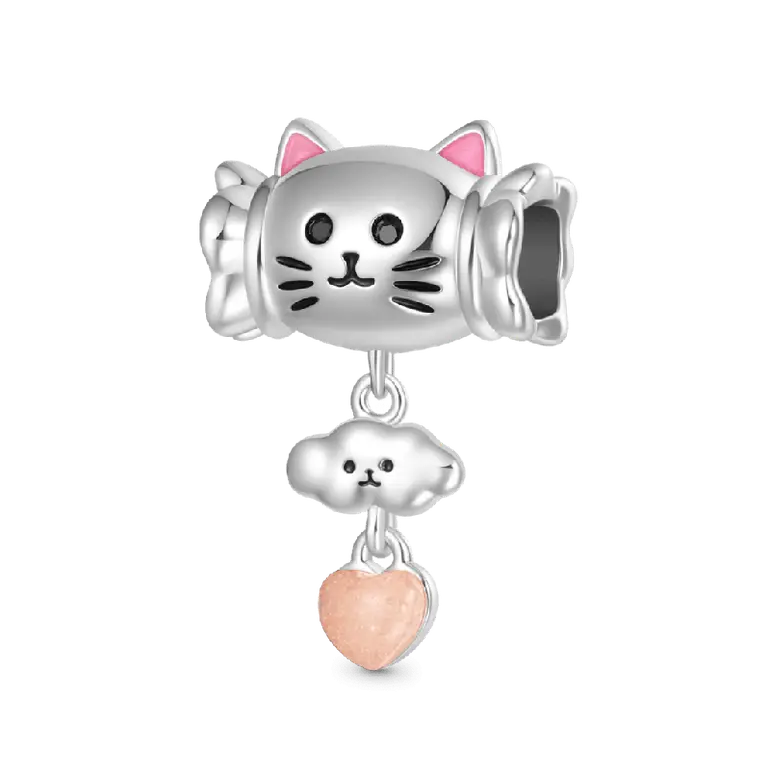 Gnoce Balloon Cat Heart Glow-in-the-Dark Charm
