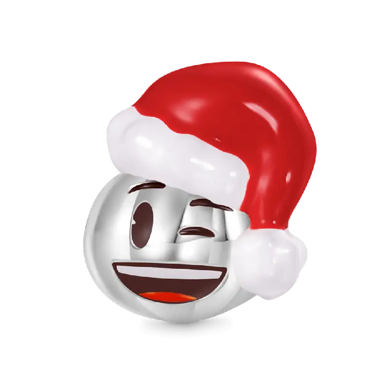 Gnoce Santa Hat Winking Smiley Pumpkin Charm