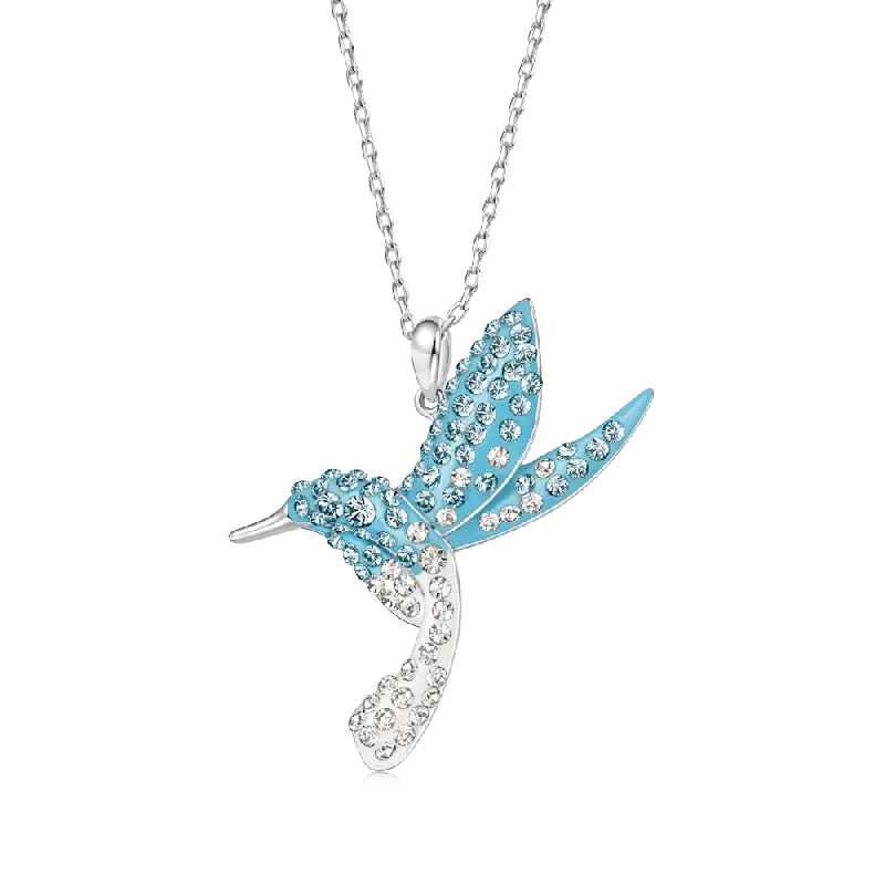 Gnoce Sparkling Hummingbird Pavé Pendant Necklaces