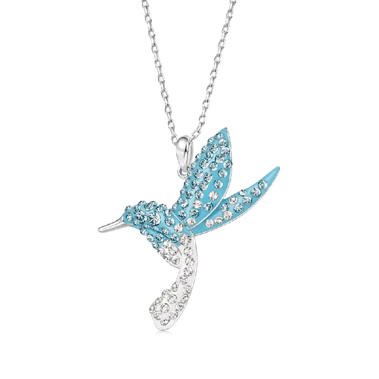 Gnoce Sparkling Hummingbird Pavé Pendant Necklaces