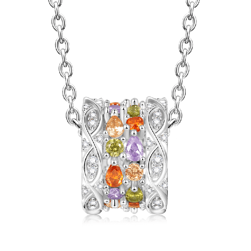 Gnoce Colorful Gemstone Infinite Love Pendant Necklaces