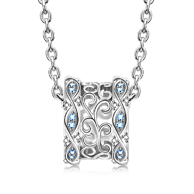 Gnoce Flower Vintage Infinity Pendant Necklaces