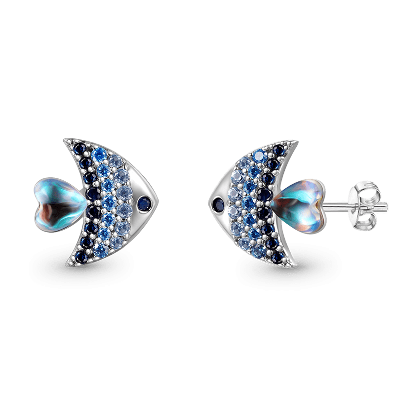 Gnoce Shinning Fish stud Earrings
