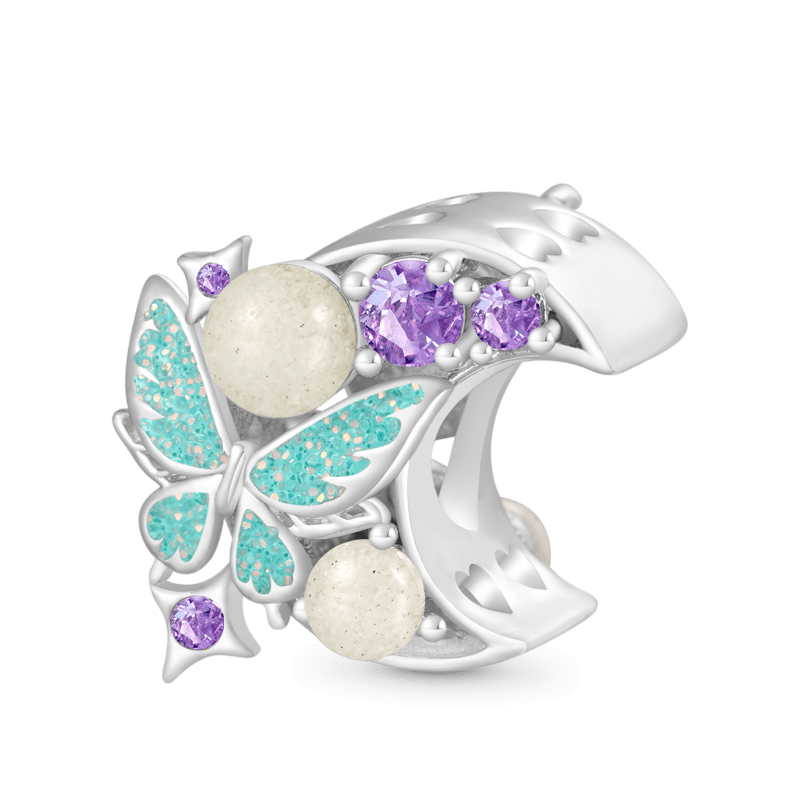 Gnoce Glow-in-the-Dark Moon Butterfly Charm
