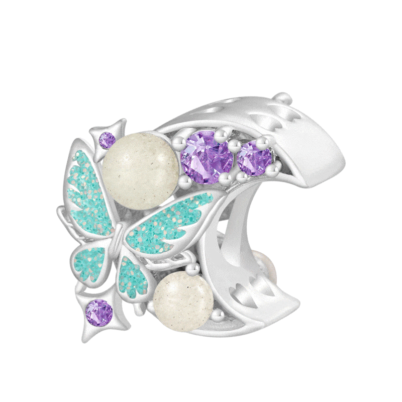 Gnoce Glow-in-the-Dark Moon Butterfly Charm