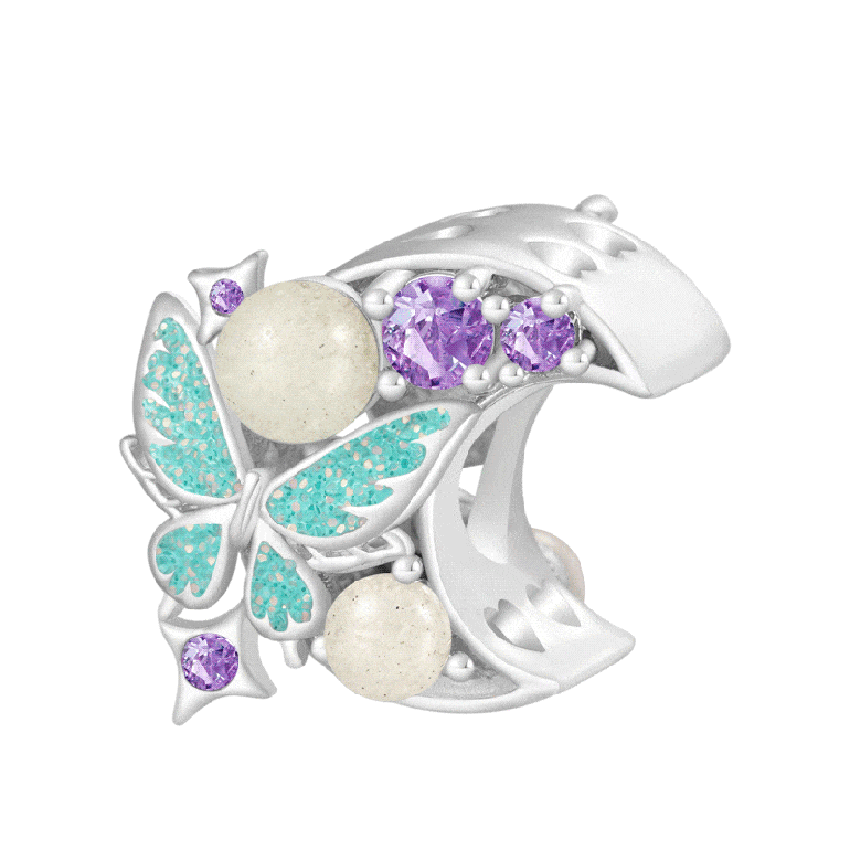 Gnoce Glow-in-the-Dark Moon Butterfly Charm