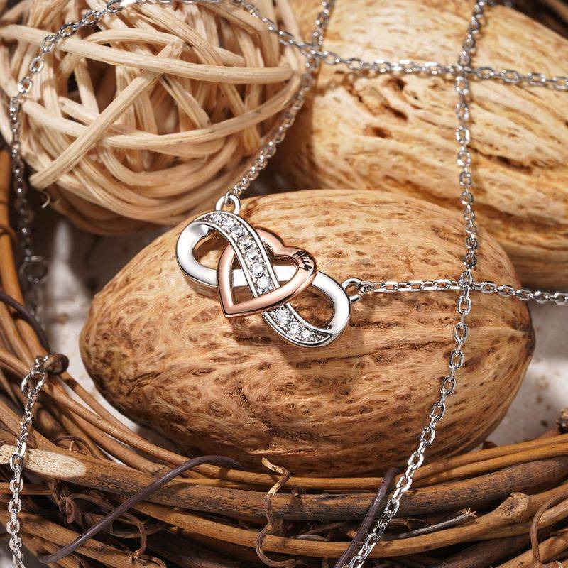 Gnoce Sparkling Infinite Love Engravable Necklaces