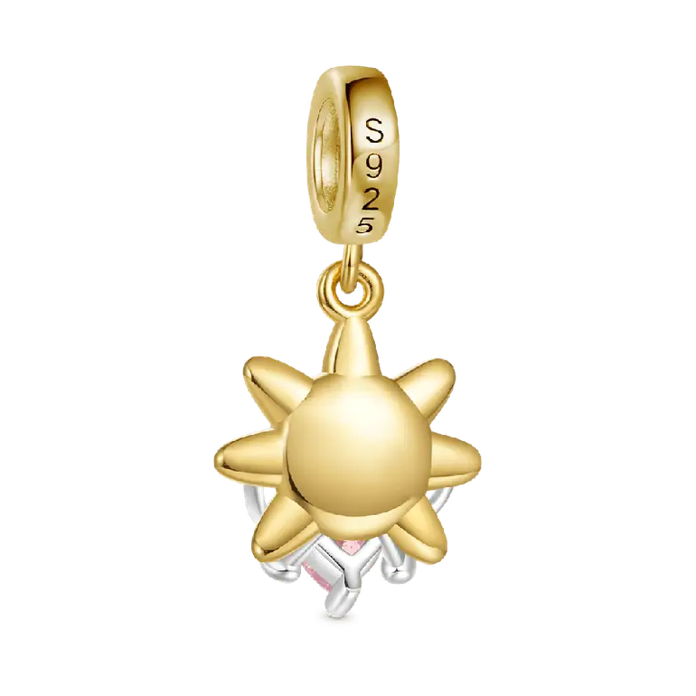 Gnoce Smiling Sun Embraces Love Pendant Dangle Charm