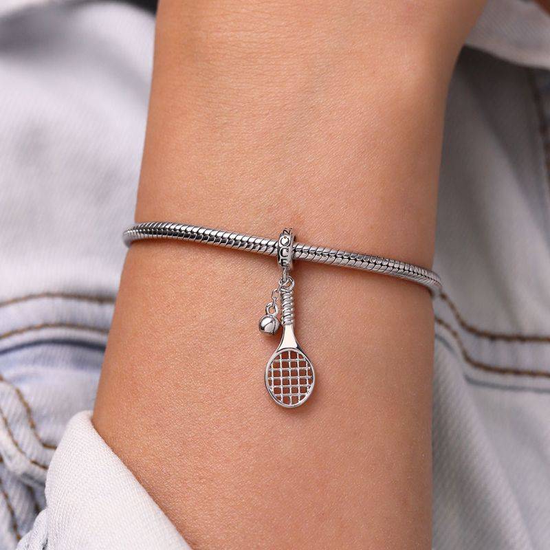 Gnoce Sports Tennis Racket and Ball Pendant Dangle Charm