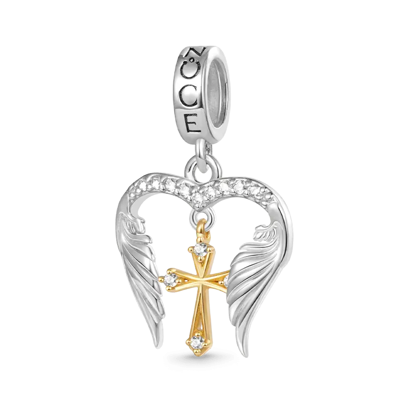 Gnoce Angel Wings Cross Pendant Dangle Charm