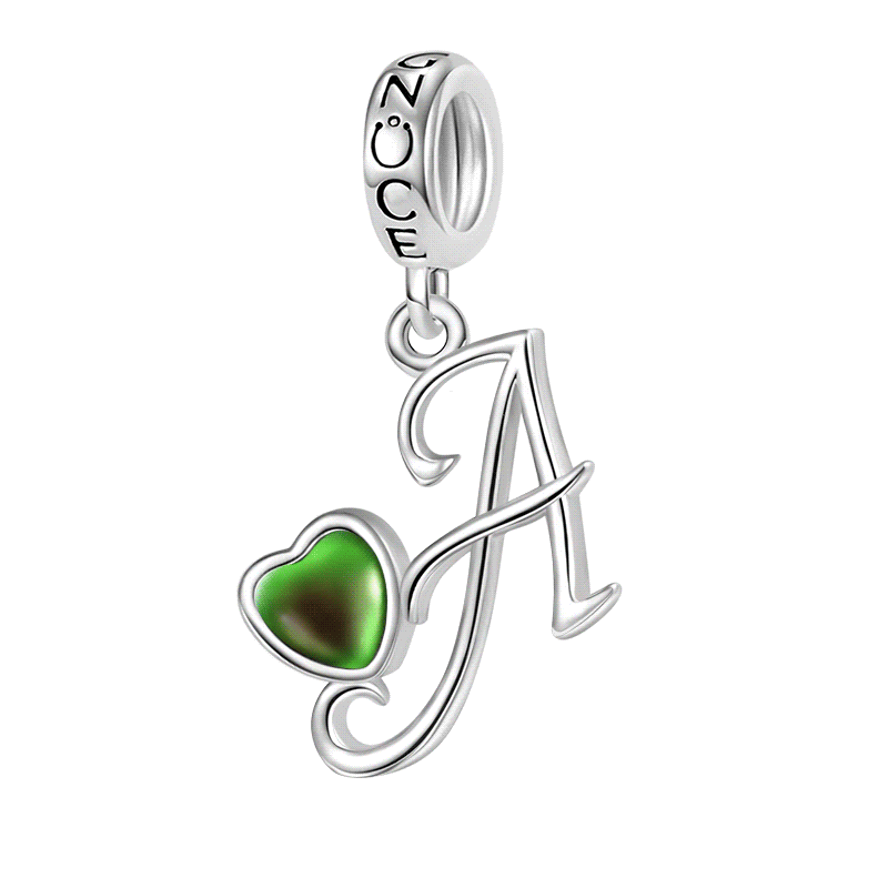 Gnoce Best Initial Letter Mood Pendant Dangle Charm