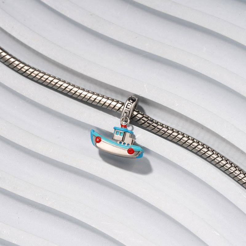 Gnoce Miniature Fishing Boat Pendant Dangle Charm