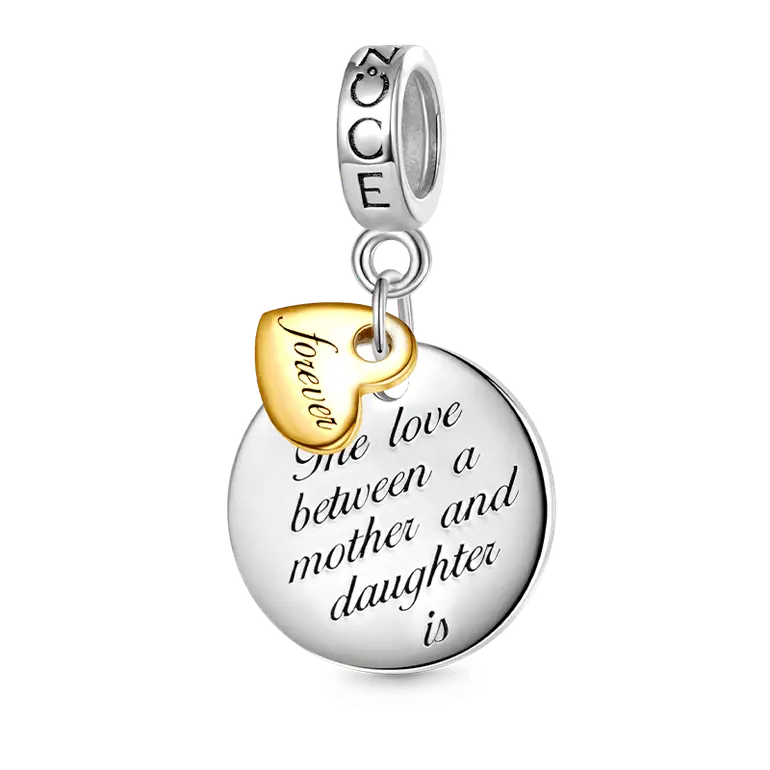 Gnoce Mother & Daughter Forever Love Pendant Dangle Charm