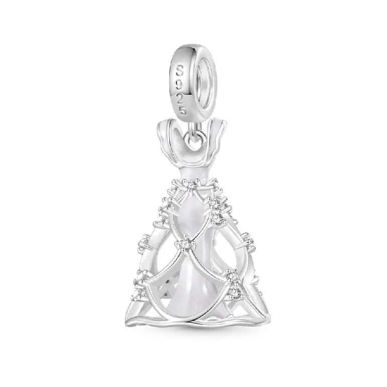 Gnoce White Wedding Dress Charm