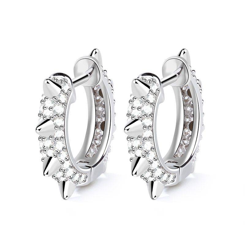 Mohawk Earrings with Cubic Zirconia 925 Sterling Silver