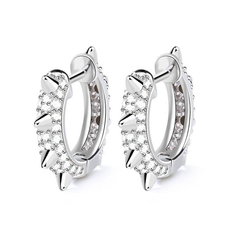 Mohawk Earrings with Cubic Zirconia 925 Sterling Silver