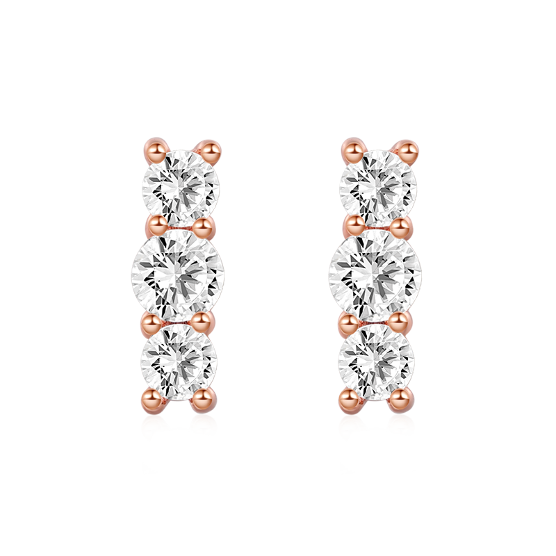 Gnoce Stacked Diamond Stud Earrings