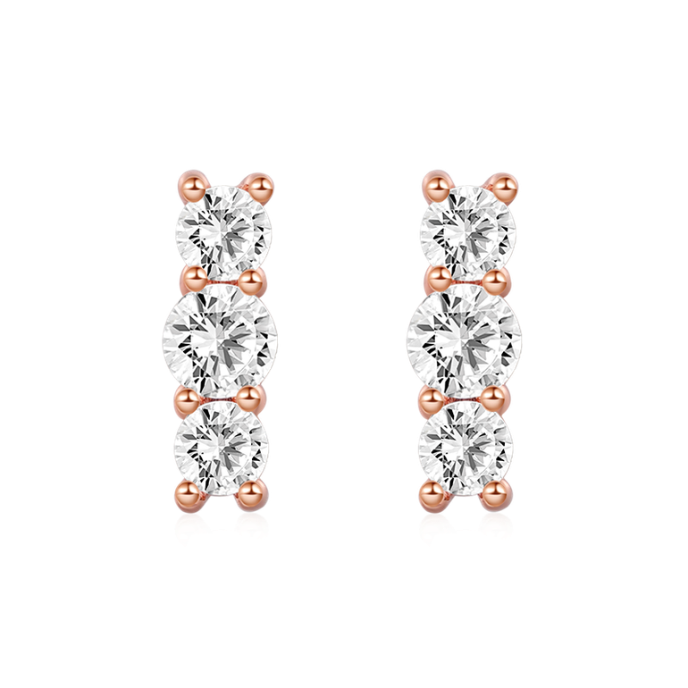 Gnoce Stacked Diamond Stud Earrings