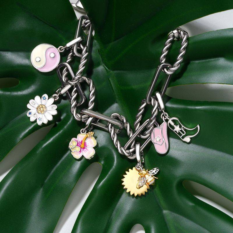 Gnoce Sunflower Bee Clasp Clusters Charm