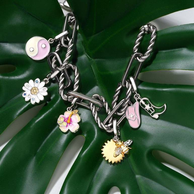 Gnoce Sunflower Bee Clasp Clusters Charm