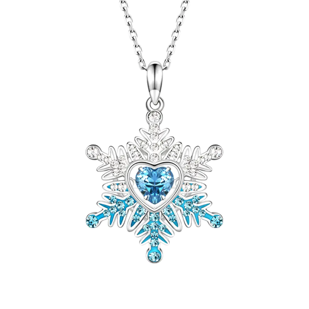 Gnoce Blue Snowflake Necklaces