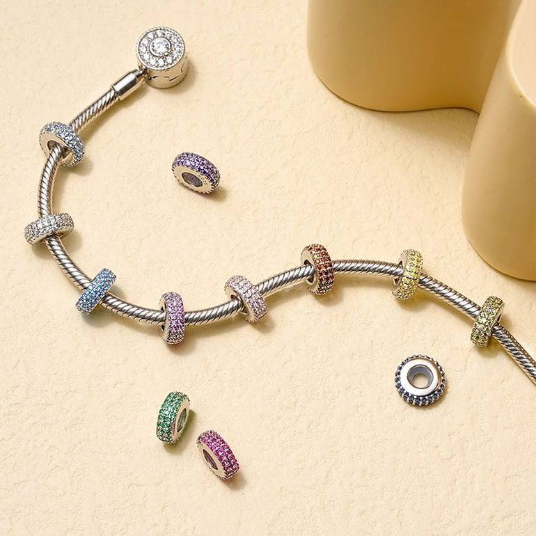Gnoce Sparkling Birthstone Basic Stopper Charm