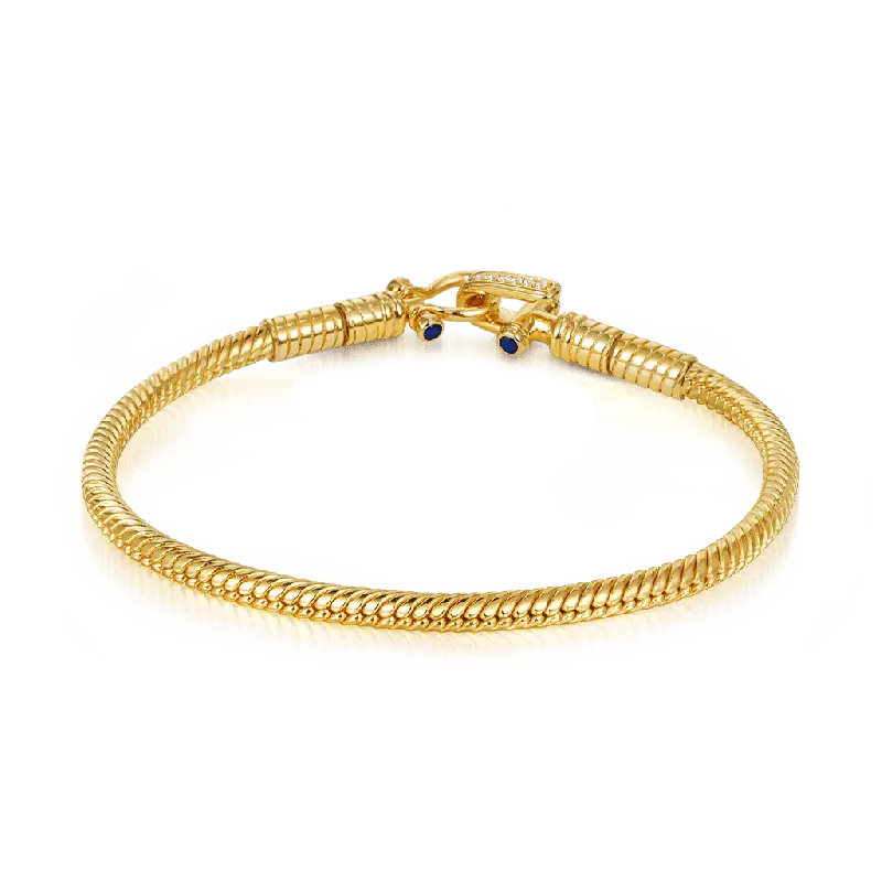 Gnoce Foldover Buckle Basic Snake Chain Bracelets