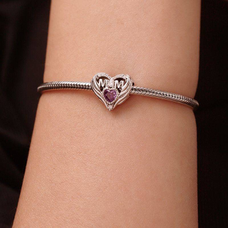 Gnoce Mother's Day Heart Birthstone Charm