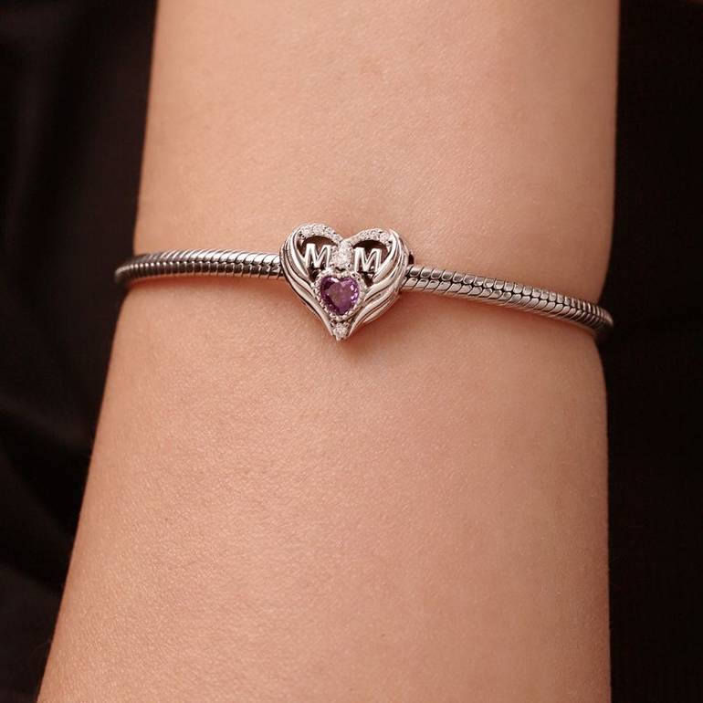 Gnoce Mother's Day Heart Birthstone Charm