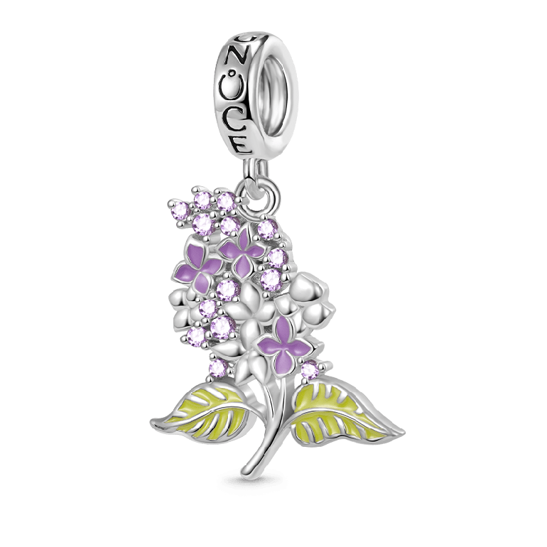 Gnoce Purple Lilac Flower Pendant Dangle Charm