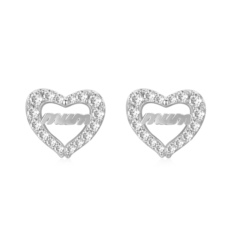 Gnoce Sparkling Mum Stud Earrings